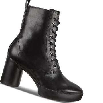 Women's Ecco Shape Sculpted Motion 55 Lace-up Boots Black | USA 37WNB